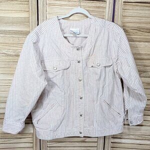 Bugle Boy Jacket Pink/Gray/White Button-Up VINTAGE Size 1X